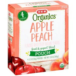 H-E-B Organics Blended Fruit & Yogurt Pouches - Apple Peach