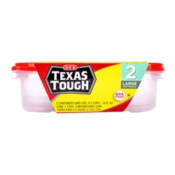H-E-B Texas Tough Large Rectangle Food Storage Containers with Lids