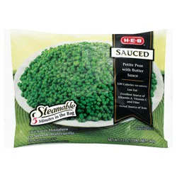 H-E-B Frozen Steamable Petite Peas in Butter Sauce