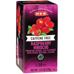 H-E-B Caffeine-Free Raspberry Hibiscus Herbal Tea Bags