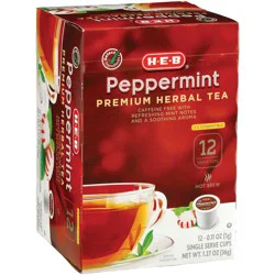 H-E-B Caffeine-Free Peppermint Herbal Tea Single Serve Cups