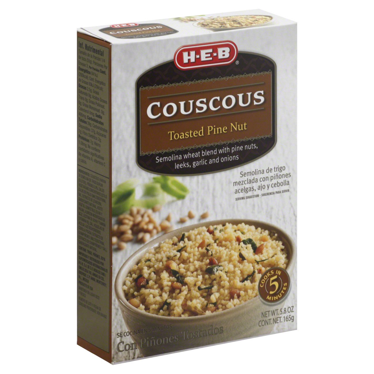 slide 1 of 1, H-E-B Toasted Pine Nut Couscous, 5.8 oz