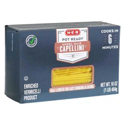 H-E-B Pot Ready Angel Hair Capellini Pasta Noodles