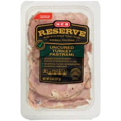 H-E-B Reserve Uncured Turkey Pastrami Lunch Meat