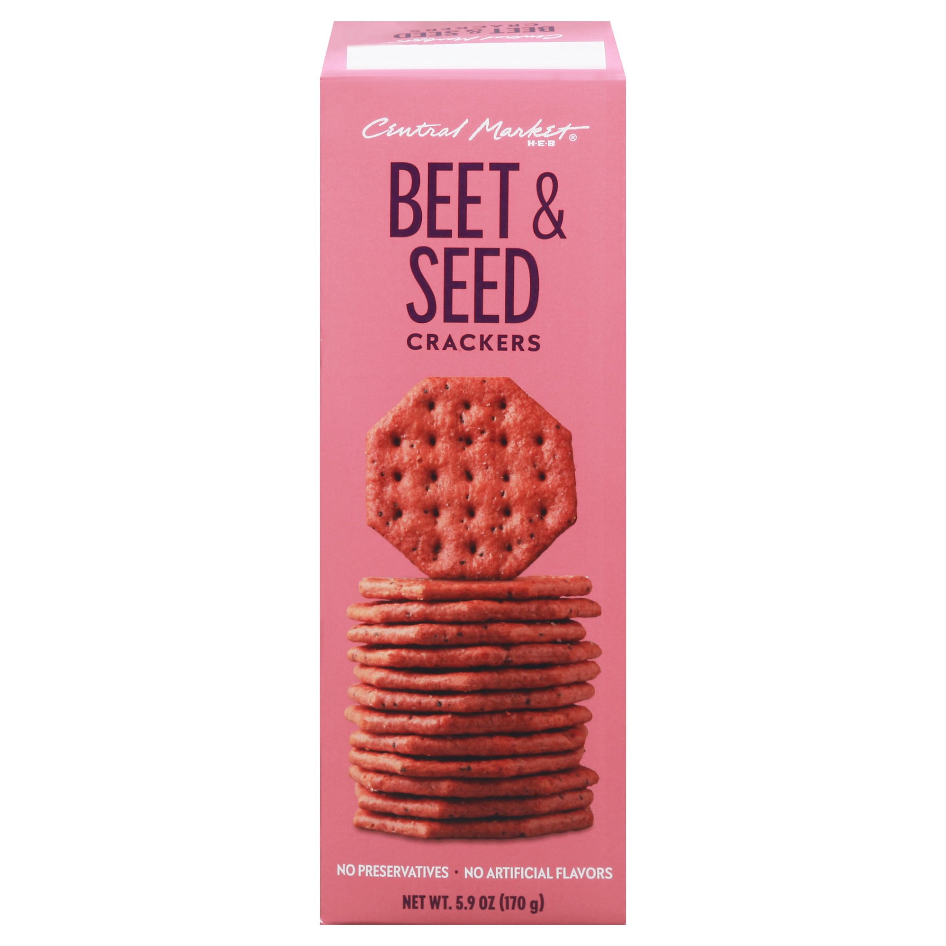 slide 1 of 1, Central Market Beet & Seed Crackers, 5.9 oz
