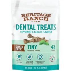 Heritage Ranch by H-E-B Grain Free Peppermint & Parsley Tiny Breed Dental Dog Treats