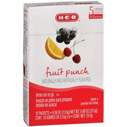 H-E-B Drink Mix to Go Packets - Fruit Punch