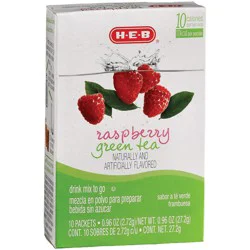 H-E-B Drink Mix to Go Packets - Raspberry Green Tea