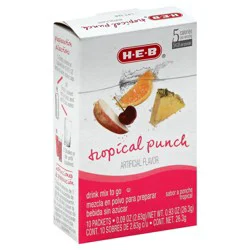 H-E-B Drink Mix to Go Packets - Tropical Punch