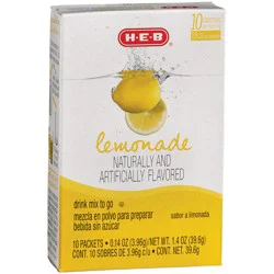H-E-B Drink Mix to Go Packets - Lemonade