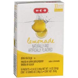 H-E-B Drink Mix to Go Packets - Lemonade