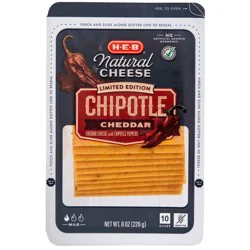 H-E-B Chipotle Cheddar Sliced Cheese