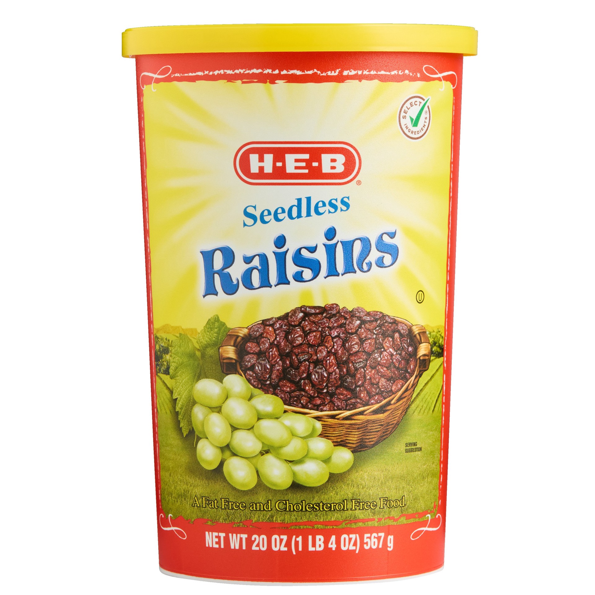 slide 1 of 1, H-E-B Seedless Raisins, 20 oz