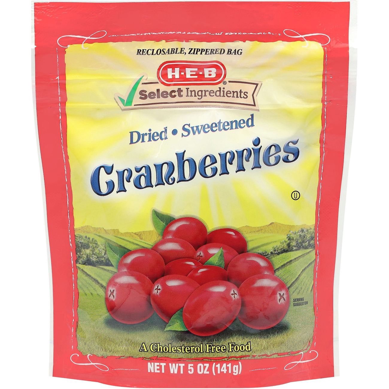 slide 1 of 1, H-E-B Dried Sweetened Cranberries, 5 oz