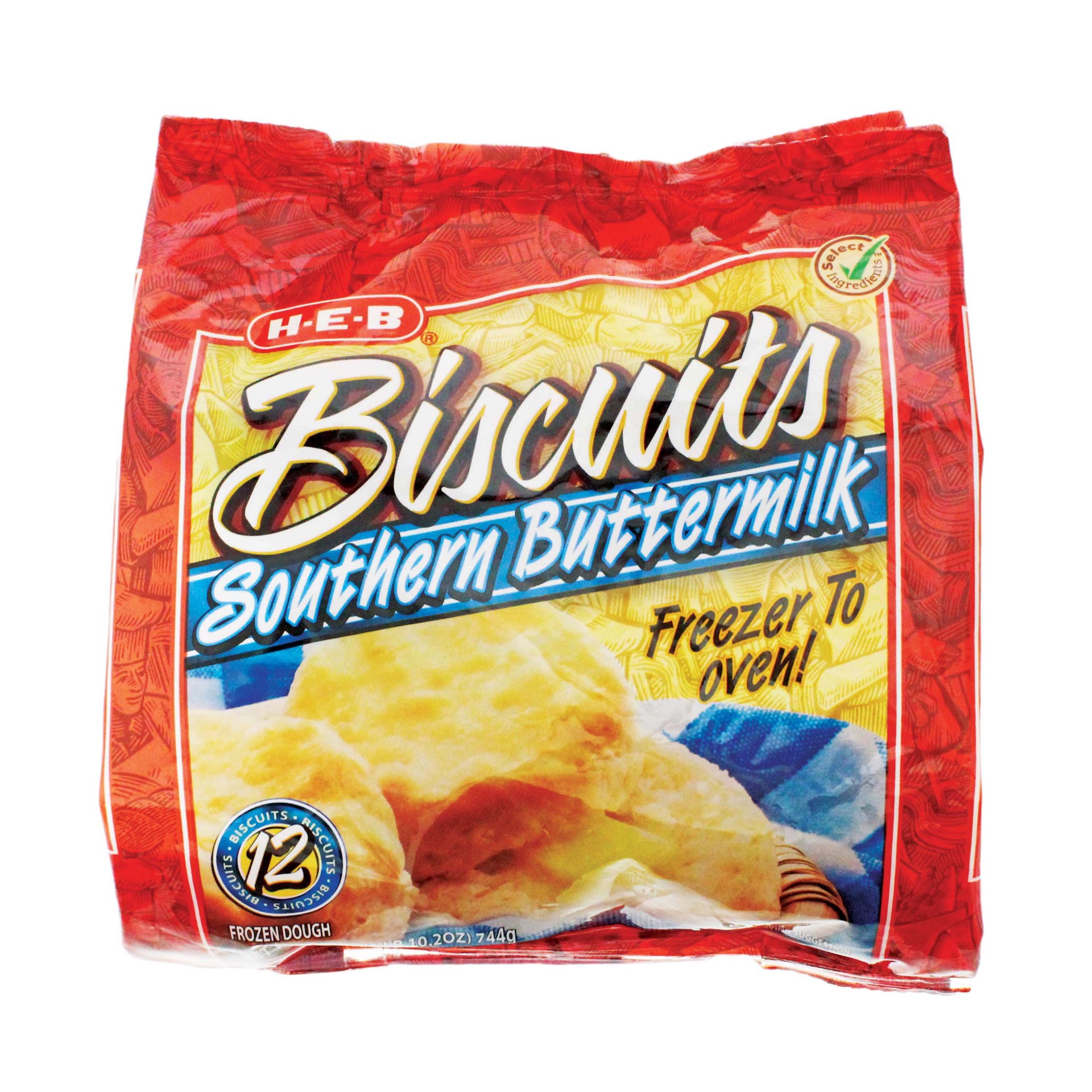 slide 1 of 1, H-E-B Frozen Southern Buttermilk Biscuits, 12 ct
