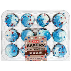 H-E-B Bakery Patriotic Mini Chocolate Cupcakes