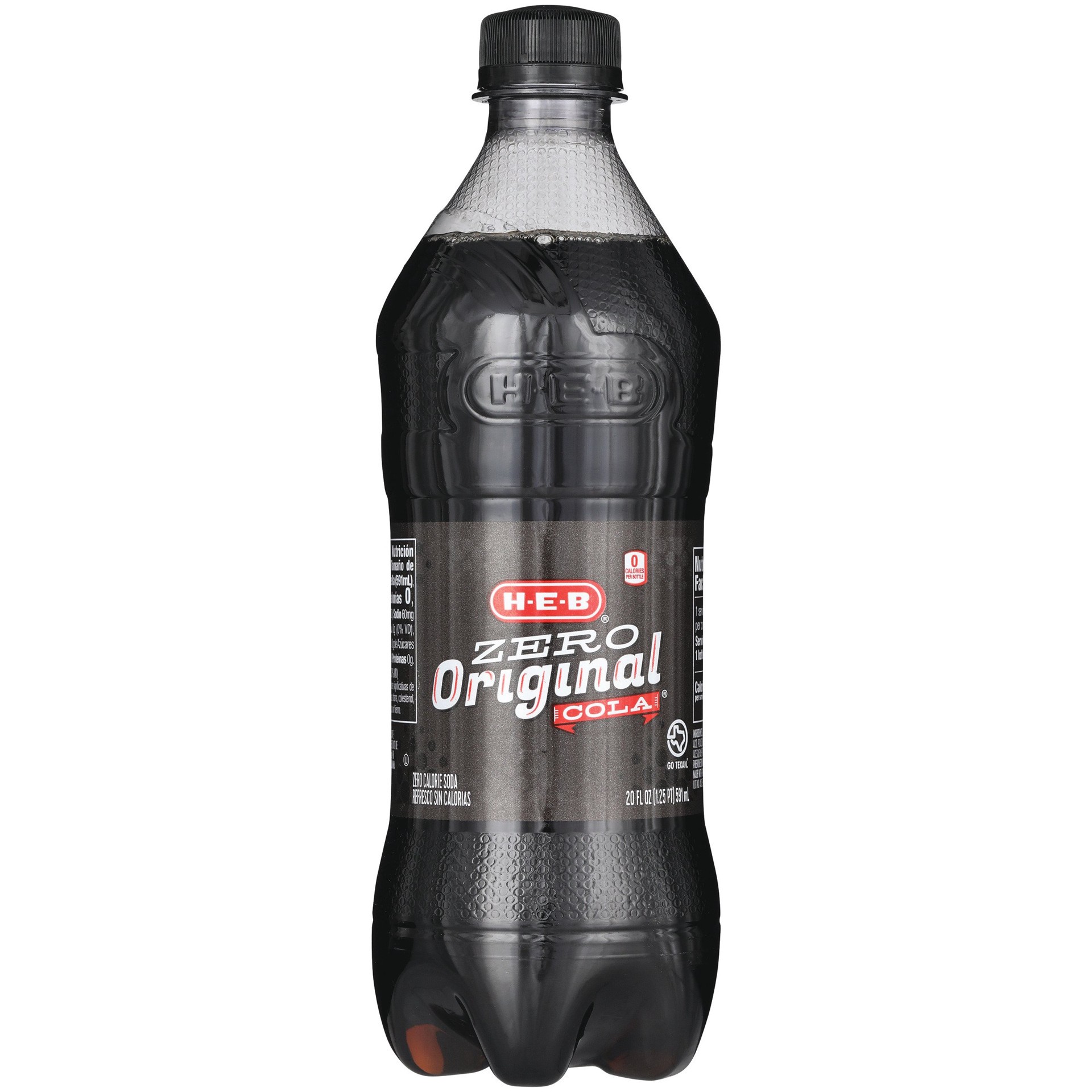 slide 1 of 1, H-E-B Zero Sugar Original Cola, 20 oz