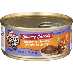 H-E-B Texas Pets Savory Shreds Wet Cat Food – Turkey & Cheese