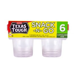H-E-B Texas Tough Snack-N-Go Food Storage Containers & Lids, 6 pk