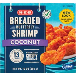 H-E-B Frozen Coconut-Breaded Butterfly Shrimp