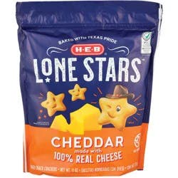 H-E-B Cheddar Lone Stars Baked Snack Crackers