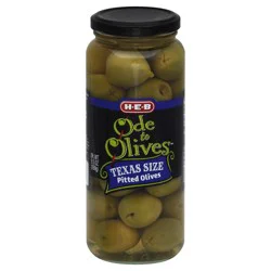 H-E-B Ode to Olives Texas Size Pitted Green Olives
