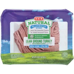 H-E-B Natural Lean Ground Turkey, 93% Lean