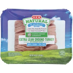 H-E-B Natural Extra Lean Ground Turkey Breast, 98% Lean