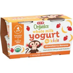 H-E-B Organics Kids' Whole Milk Yogurt - Strawberry Banana