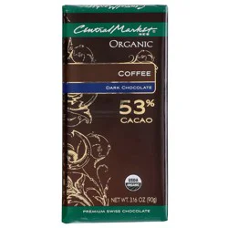 Central Market Organic 53% Cacao Dark Chocolate Bar - Coffee