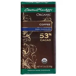 Central Market Organic 53% Cacao Dark Chocolate Bar - Coffee