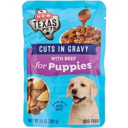 H-E-B Texas Pets Cuts in Gravy Wet Puppy Dog Food Pouch – Beef