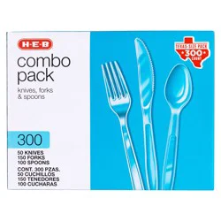 H-E-B Clear Plastic Knives, Forks & Spoons Combo - Texas-Size Pack
