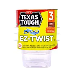 H-E-B Texas Tough EZ-Twist Food Storage Containers & Lids, 3 pk