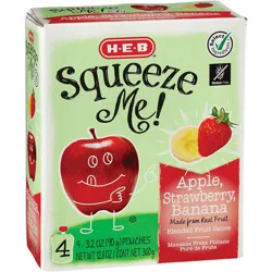 H-E-B Squeeze Me! Apple Strawberry Banana Applesauce Pouches