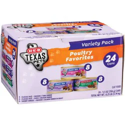 H-E-B Texas Pets Wet Cat Food - Poultry Favorites Variety Pack
