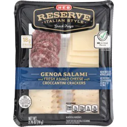 H-E-B Reserve Italian Style Snack Tray - Genoa Salami & Asiago Cheese
