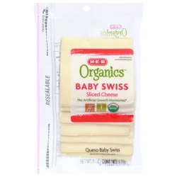 H-E-B Organics Baby Swiss Sliced Cheese