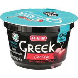 H-E-B 12g Protein Nonfat Greek Yogurt - Cherry on the Bottom