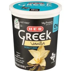 H-E-B 14g Protein Nonfat Greek Yogurt - Vanilla