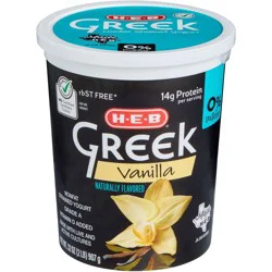 H-E-B 14g Protein Nonfat Greek Yogurt - Vanilla