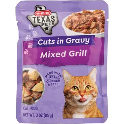 H-E-B Texas Pets Cuts in Gravy Wet Cat Food Pouch – Mixed Grill