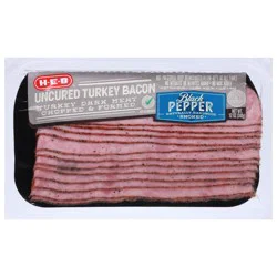 H-E-B Black Peppered Uncured Turkey Bacon