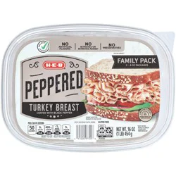 H-E-B Peppered Turkey Breast Lunch Meat - Family Pack