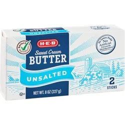 H-E-B Sweet Cream Unsalted Butter Sticks