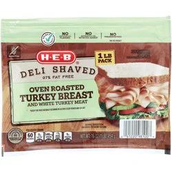 H-E-B Deli Shaved Oven-Roasted Turkey Lunch Meat