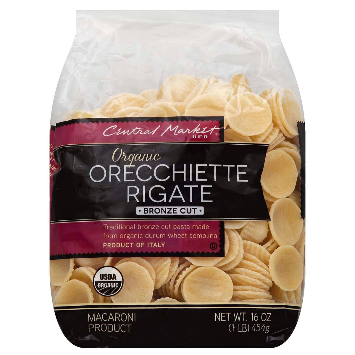slide 1 of 1, Central Market Organic Orecchiette Rigate Bronze Cut Pasta, 16 oz