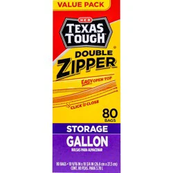 H-E-B Texas Tough Double Zipper Gallon Storage Bags - Value Pack