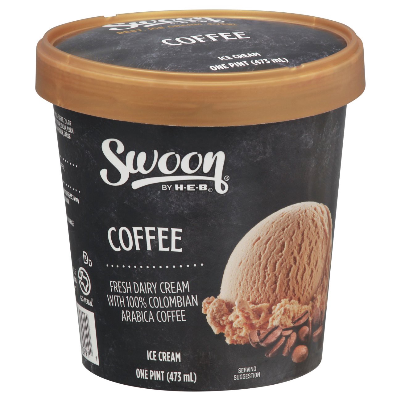 slide 1 of 1, Swoon by H-E-B Coffee Ice Cream, 1 pint