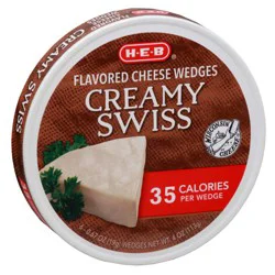 H-E-B Cheese Spread Wedges - Creamy Swiss, 6 ct